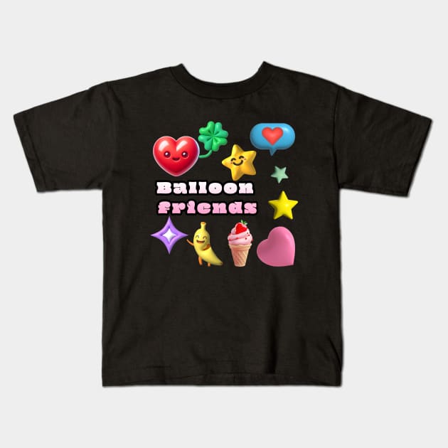 Balloon  friends Kids T-Shirt by zzzozzo